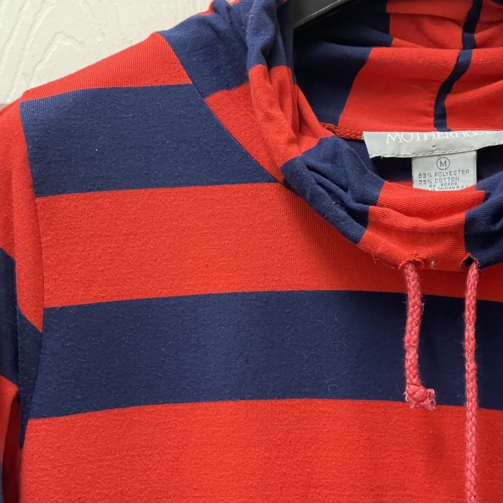 Motherhood Maternity Rugby Striped Long Sleeve Cowl Neck Tunic Medium Soft